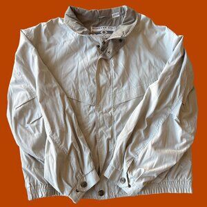 Members Only Microfiber Jacket Men’s XXL Beige Tan Zip Front Classic